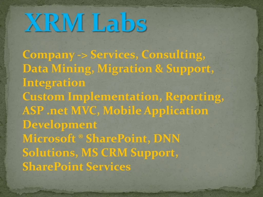 company services consulting data mining migration