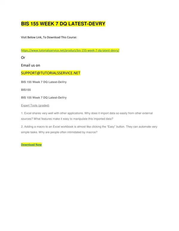 bis 155 week 7 dq latest devry