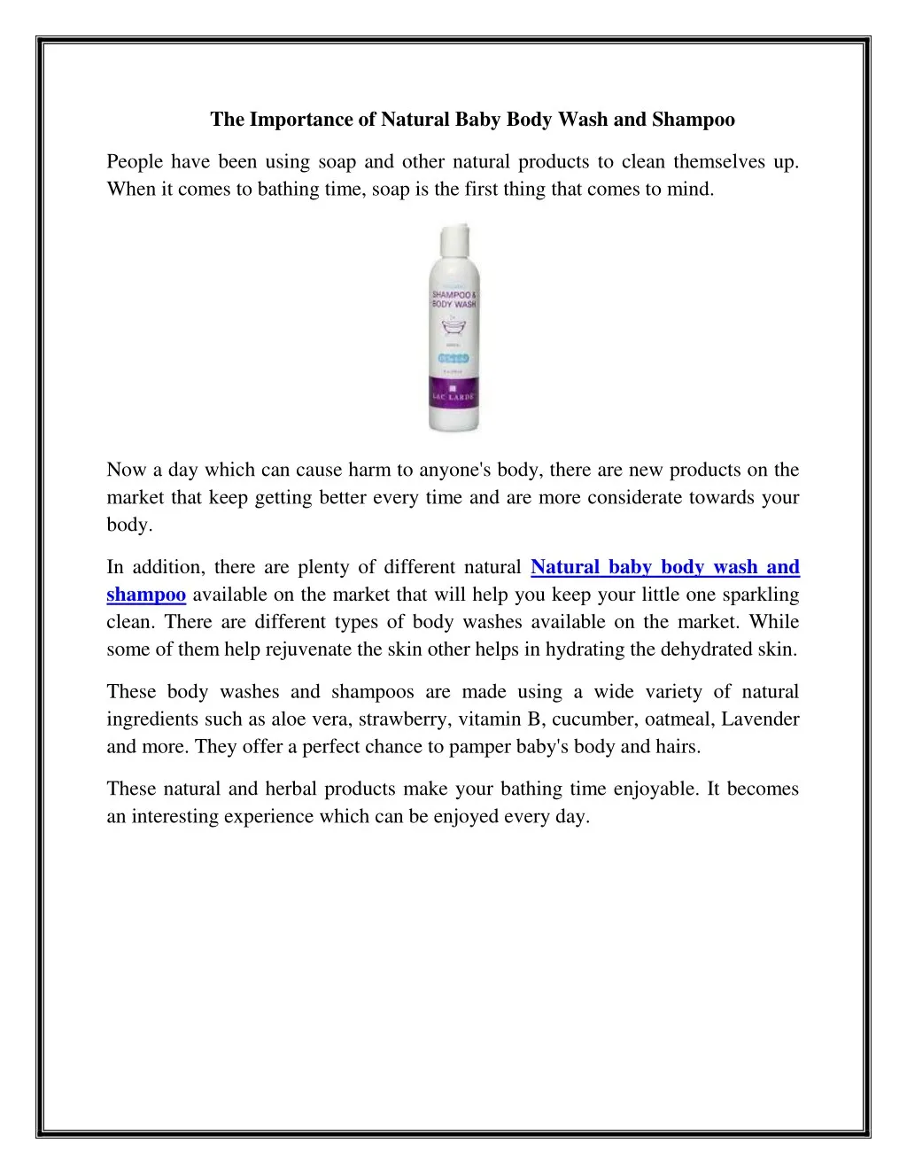 the importance of natural baby body wash