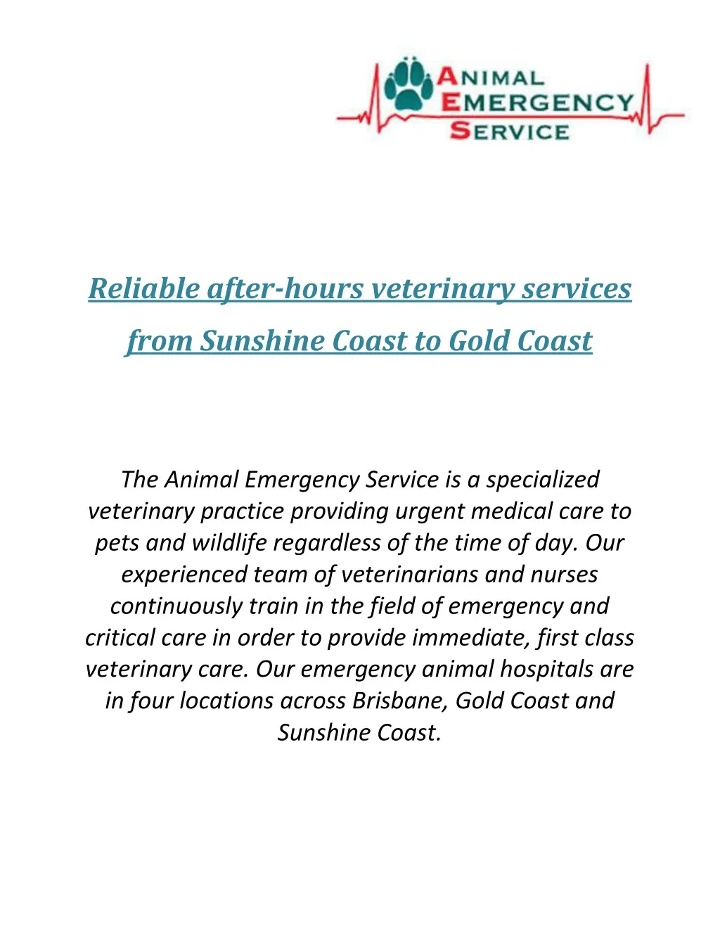 reliable after hours veterinary services
