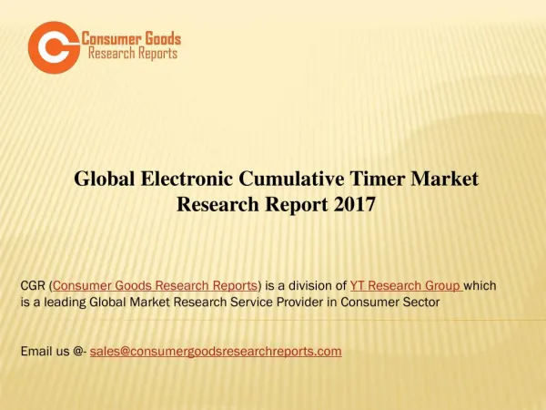 Global Electronic Cumulative Timer Market Research Report 2017