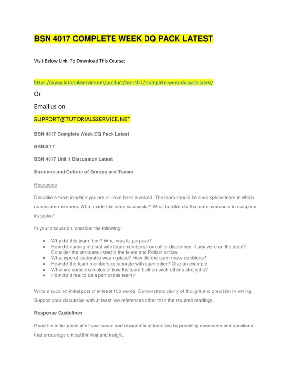 bsn 4017 complete week dq pack latest