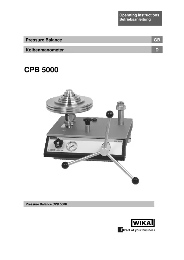 Wika Model CPB5000 Pressure balance Pneumatic : Instronline
