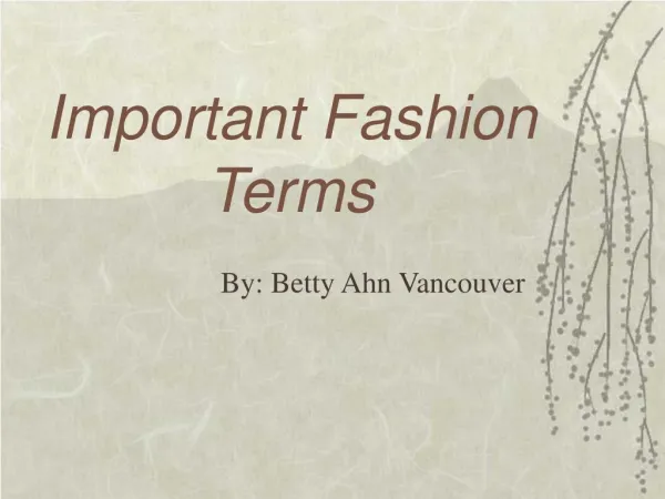 Fashion Terms by Betty Ahn Vancouver