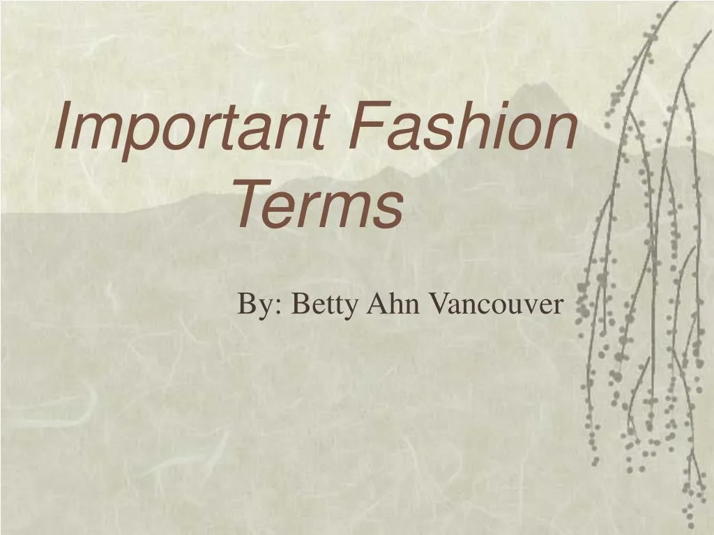 important fashion terms
