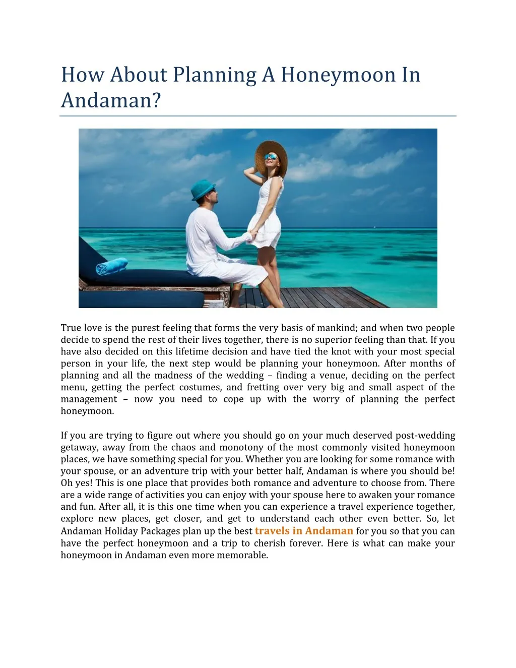 how about planning a honeymoon in andaman