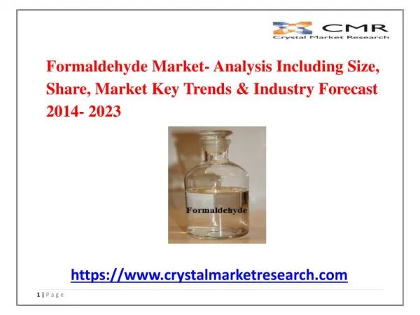 Formaldehyde Market- Global Industry Analysis, Size, Share, Overview, Growth, Trends and Forecast 2014- 2023