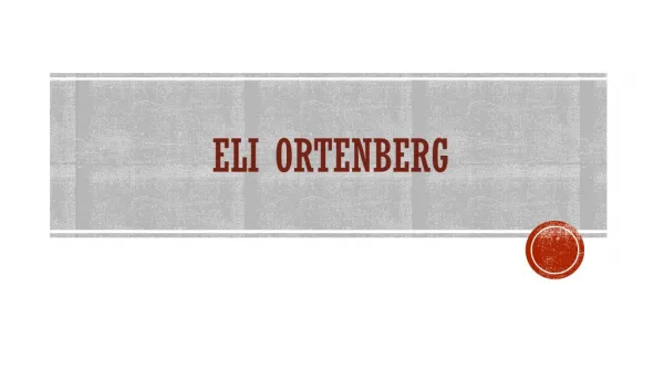 Eli Ortenberg - Environmental Specialist From California