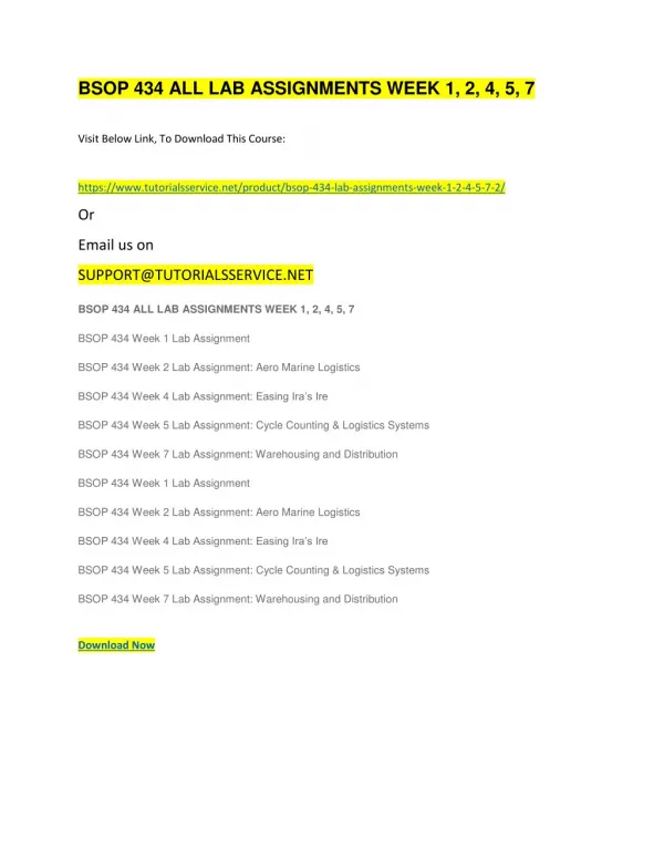 bsop 434 all lab assignments week 1 2 4 5 7