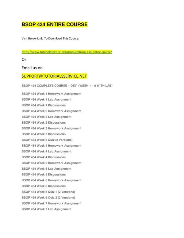bsop 434 entire course