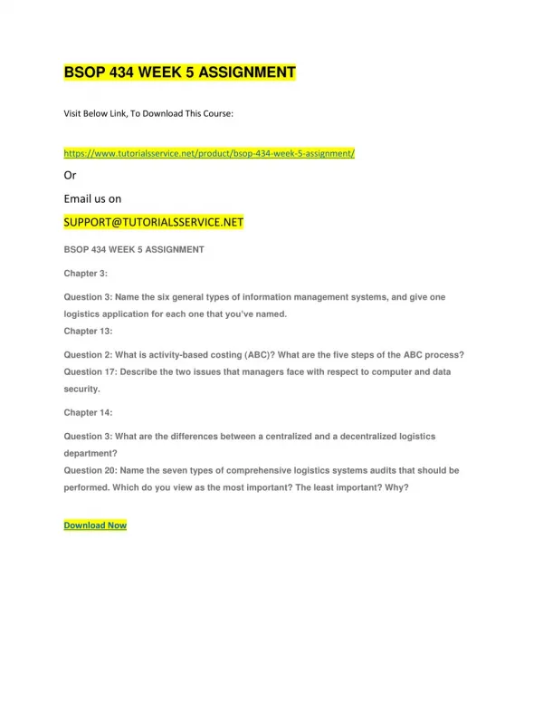 bsop 434 week 5 assignment