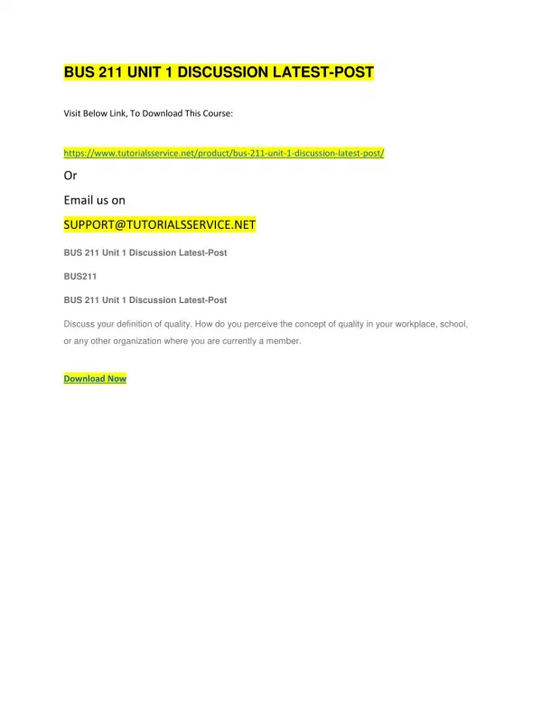 bus 211 unit 1 discussion latest post