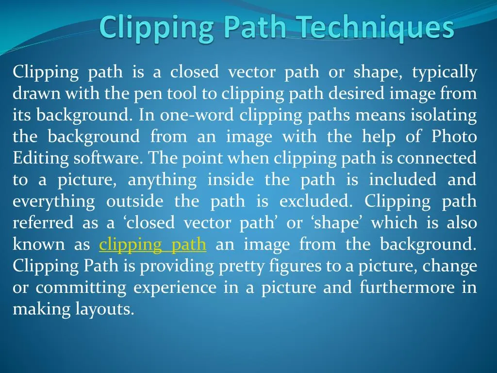 clipping path techniques