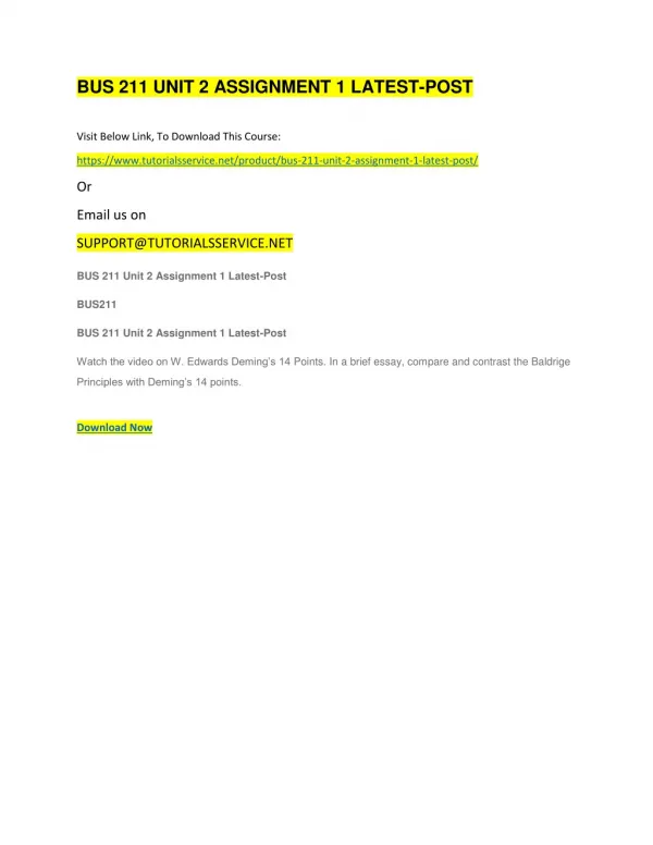 bus 211 unit 2 assignment 1 latest post