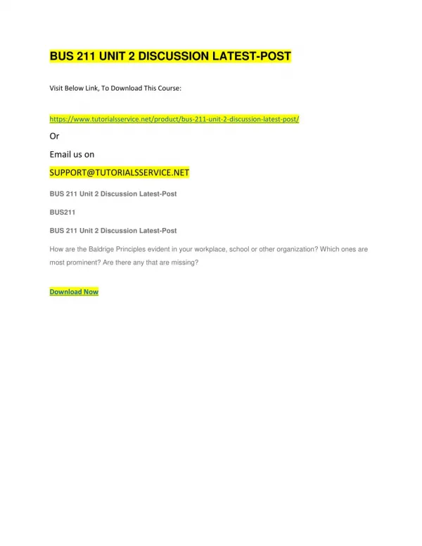 bus 211 unit 2 discussion latest post