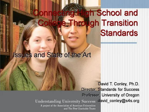 Connecting High School and College Through Transition Standards