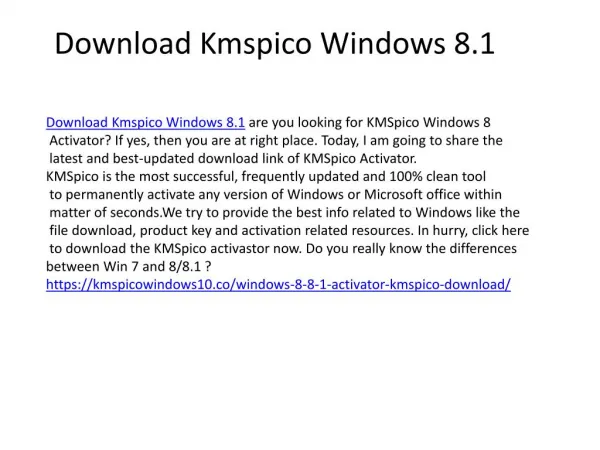 Download Kmspico Windows 8.1