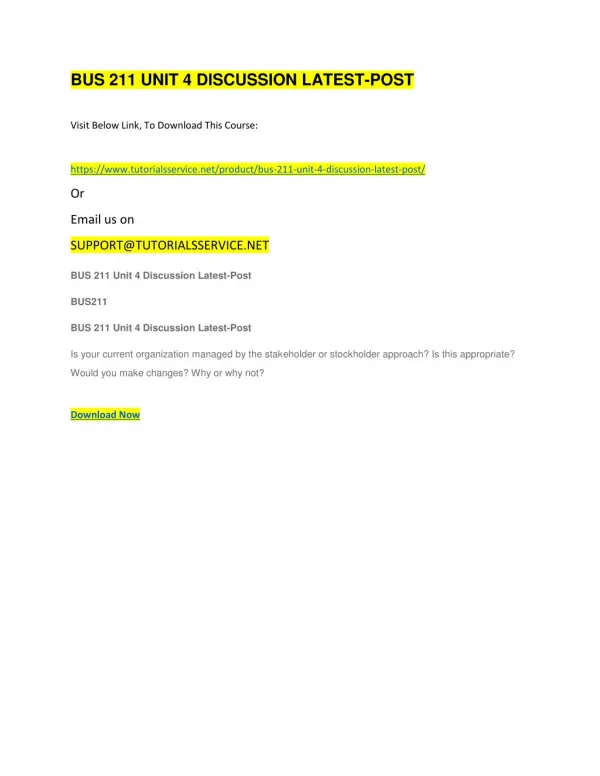 bus 211 unit 4 discussion latest post