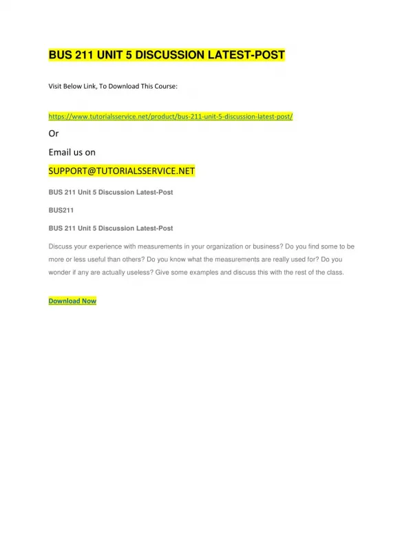 bus 211 unit 5 discussion latest post