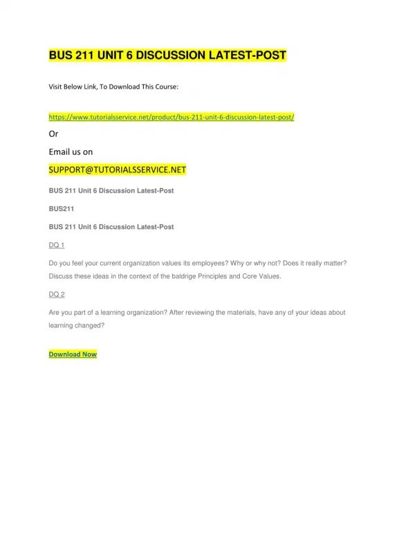 bus 211 unit 6 discussion latest post