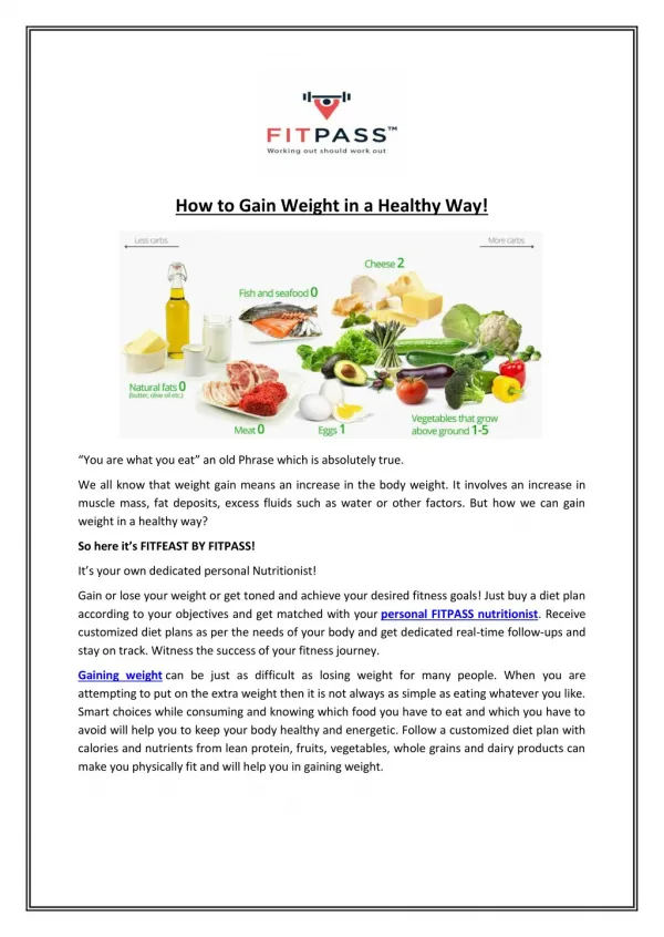How to Gain Weight in a Healthy Way!