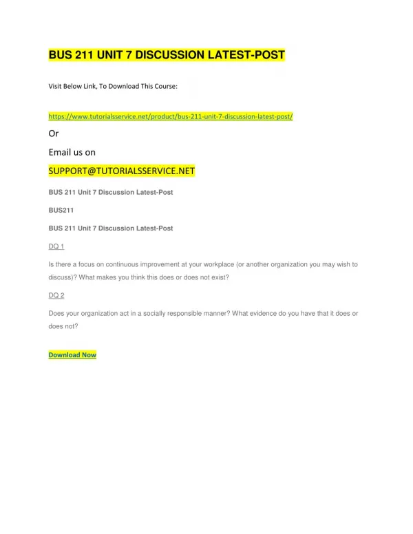 bus 211 unit 7 discussion latest post