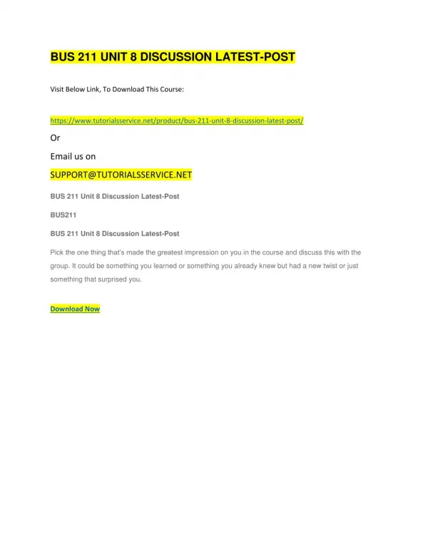 bus 211 unit 8 discussion latest post