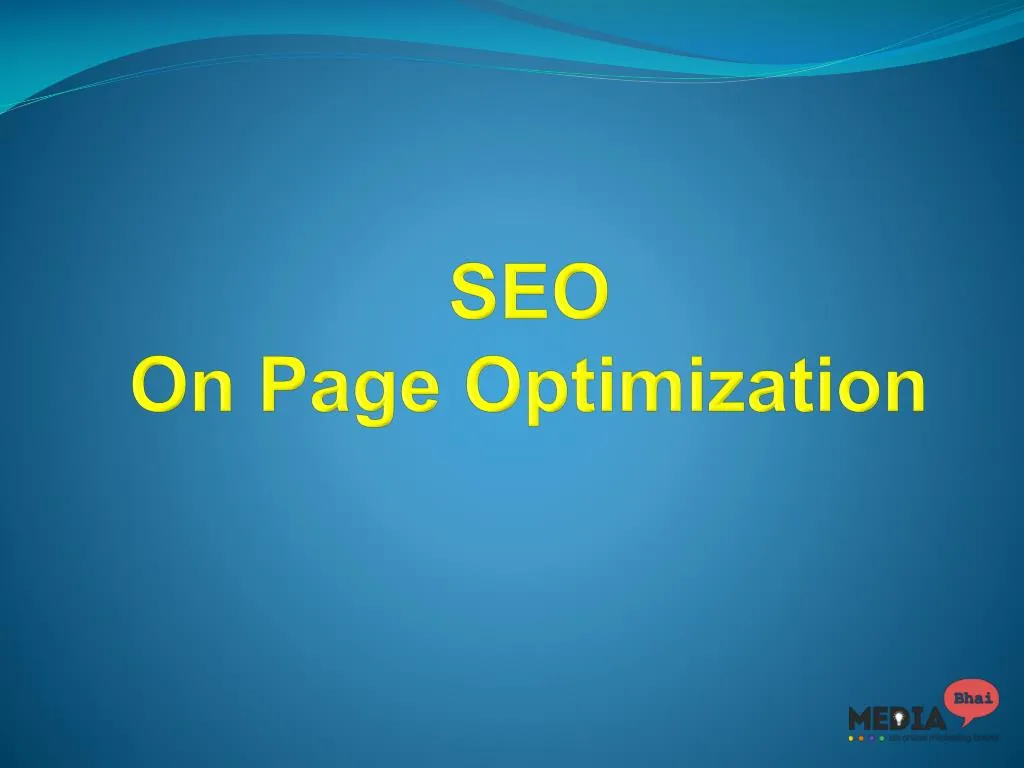 seo on page optimization