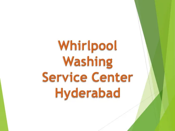 Whirlpool Washing Machine Service Center in Hyderabad