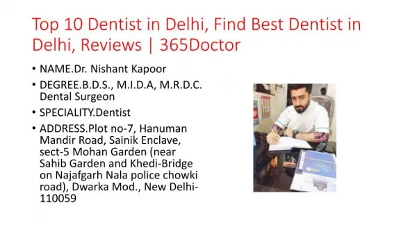 Top 10 Dentist in Delhi, Find Best Dentist in Delhi, Reviews | 365Doctor