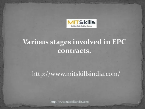 Various stages involved in EPC contracts | PRIMAVERA software training in Pune | MITSkills, Pune