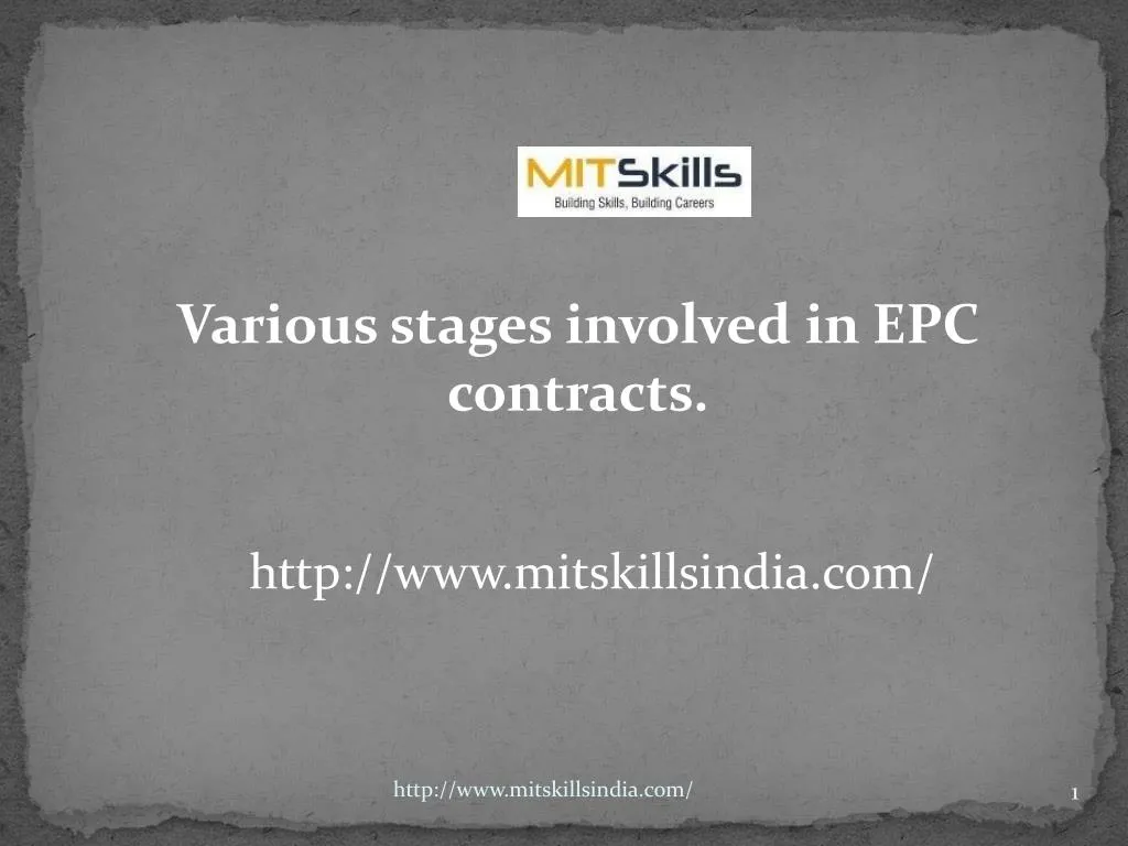 various stages involved in epc contracts