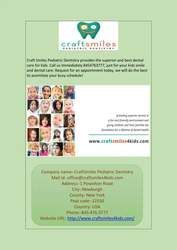 Smiles for Kids - Craft Smiles Pediatric Dentistry