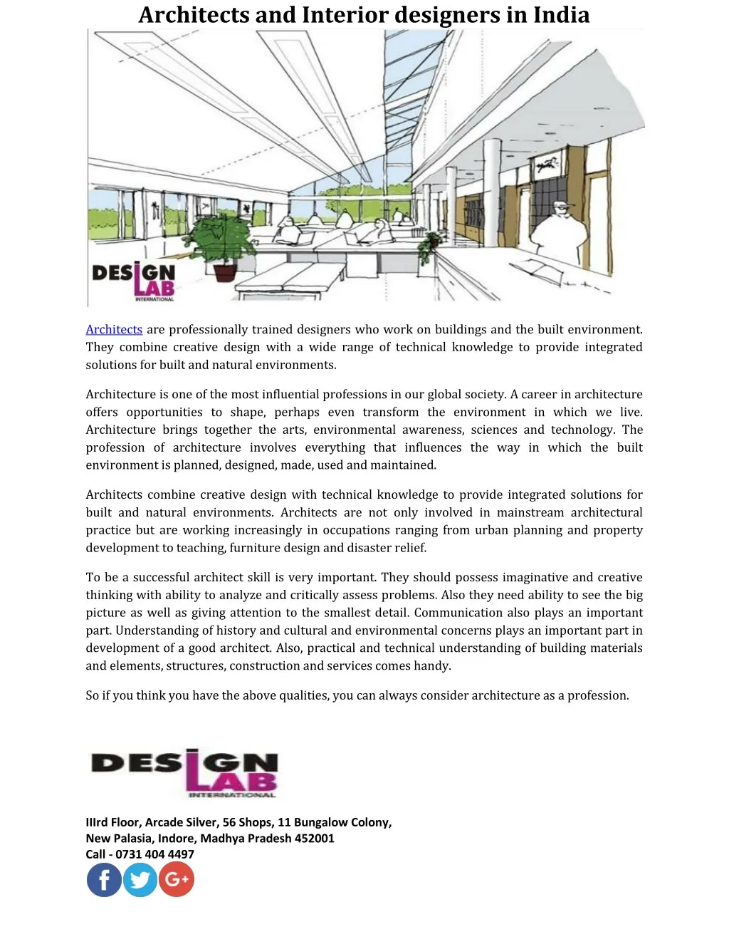 architects and interior designers in india