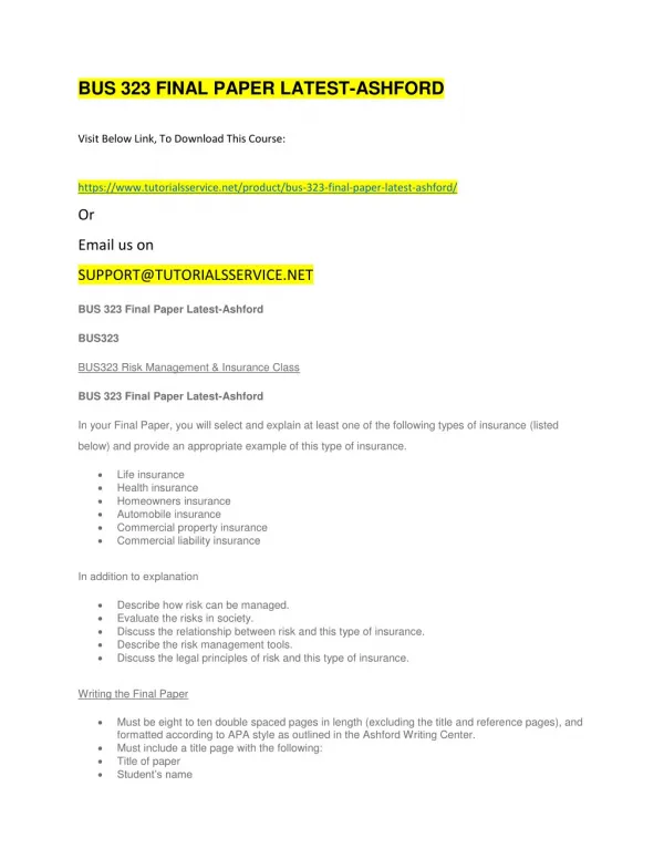 bus 323 final paper latest ashford