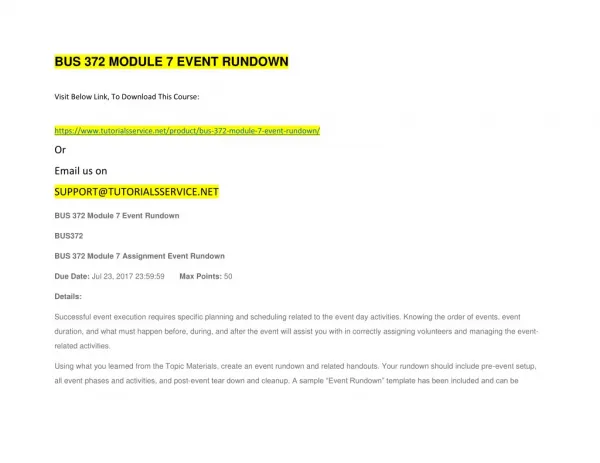 bus 372 module 7 event rundown