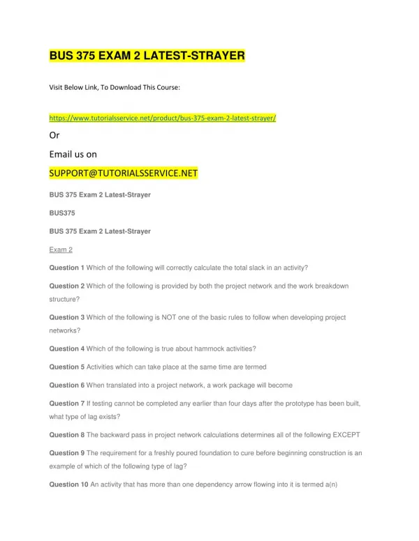 bus 375 exam 2 latest strayer