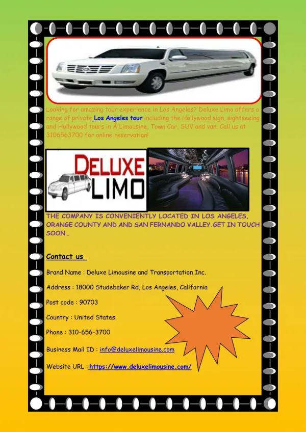 Los Angeles Party Bus and Limousine Rental Service