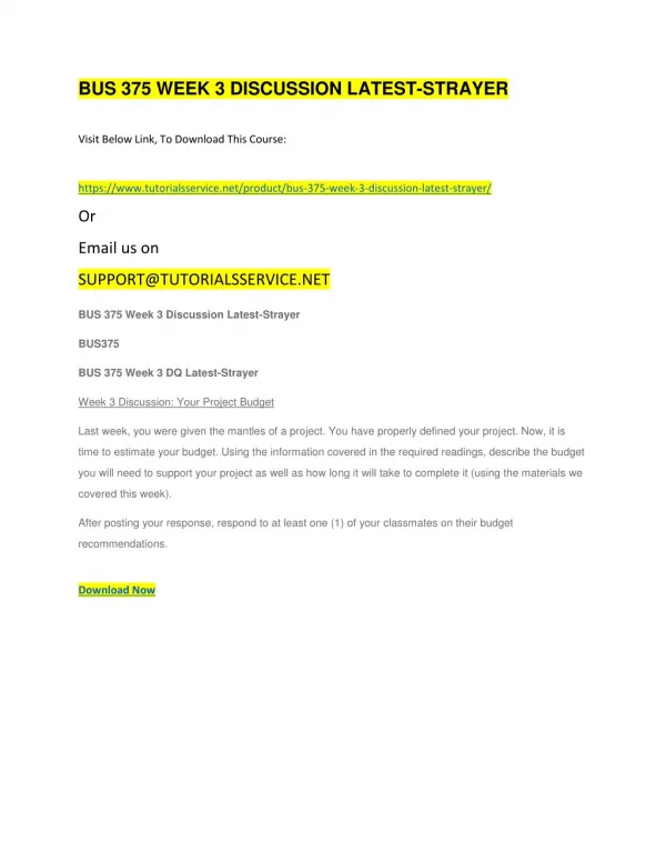 bus 375 week 3 discussion latest strayer