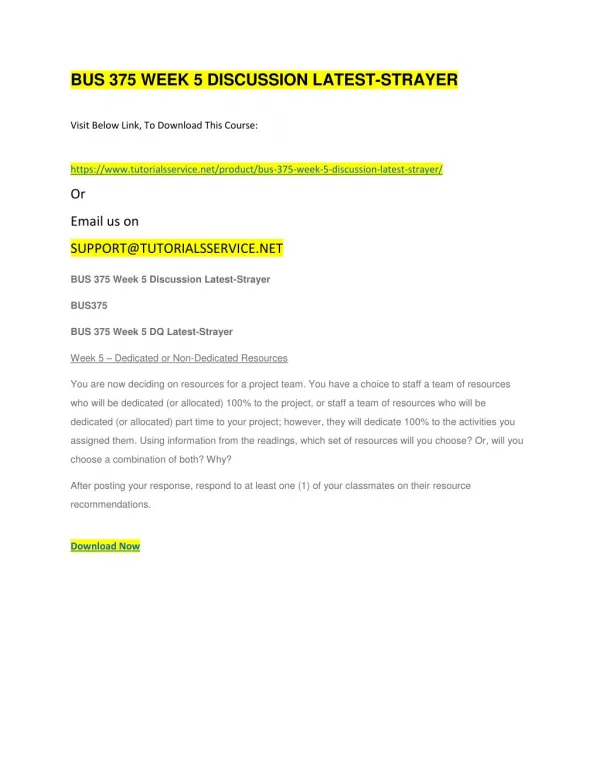 bus 375 week 5 discussion latest strayer