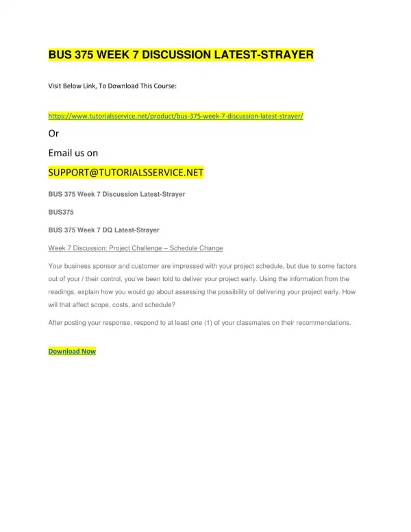 bus 375 week 7 discussion latest strayer