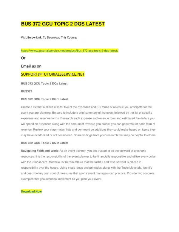 bus 372 gcu topic 2 dqs latest