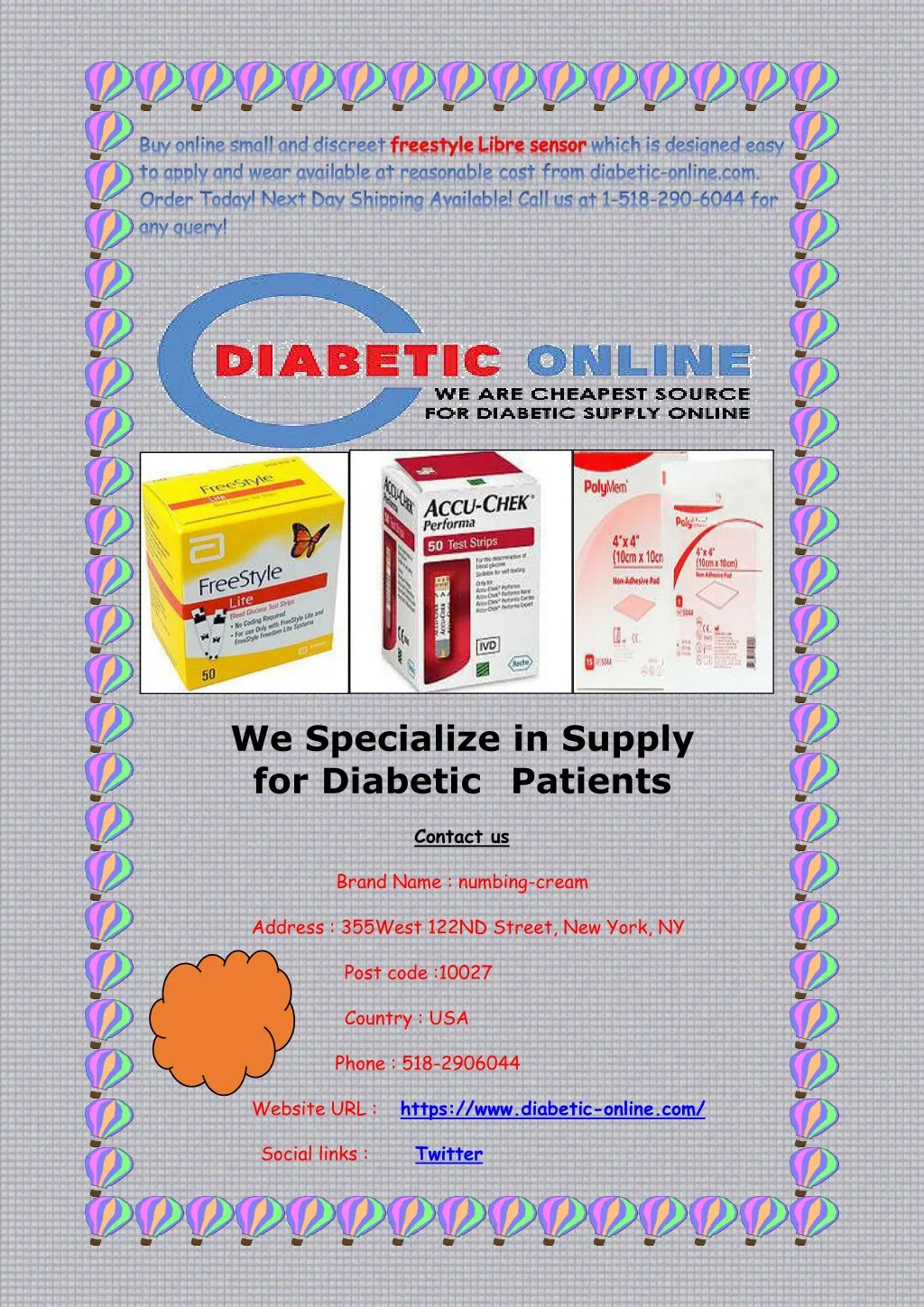 we specialize in supply for diabetic patients