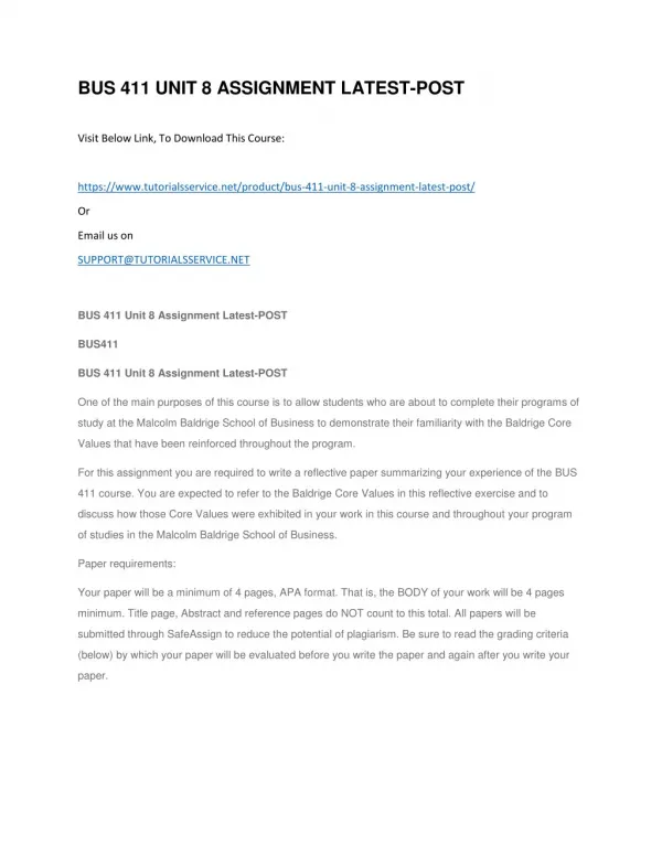 bus 411 unit 8 assignment latest post