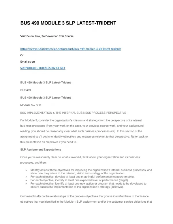 bus 499 module 3 slp latest trident