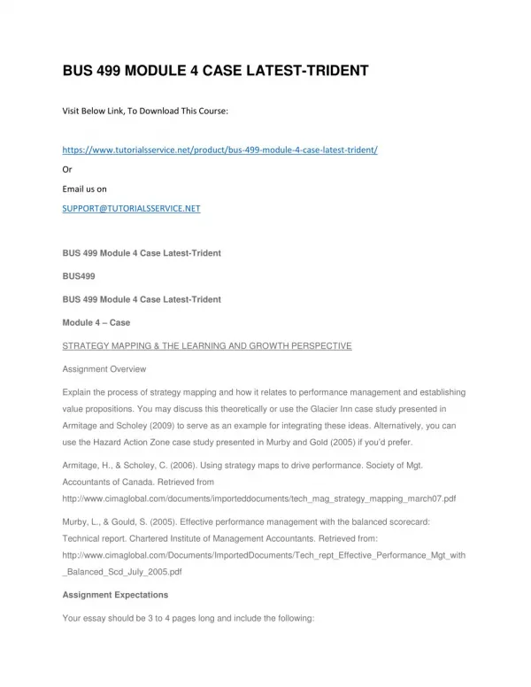 bus 499 module 4 case latest trident