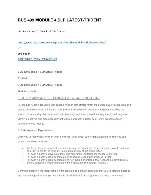 bus 499 module 4 slp latest trident