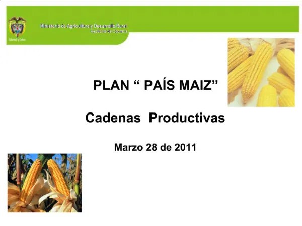 PLAN PA S MAIZ Cadenas Productivas Marzo 28 de 2011