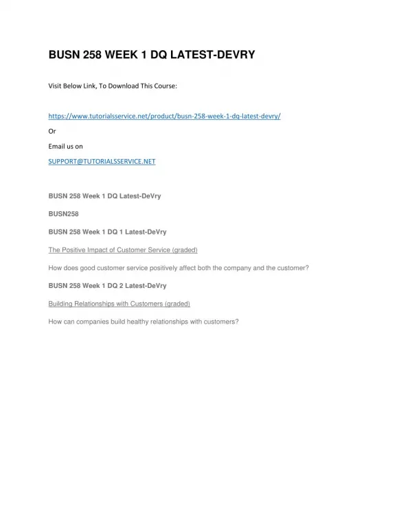 busn 258 week 1 dq latest devry
