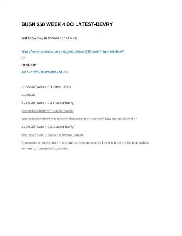 busn 258 week 4 dq latest devry